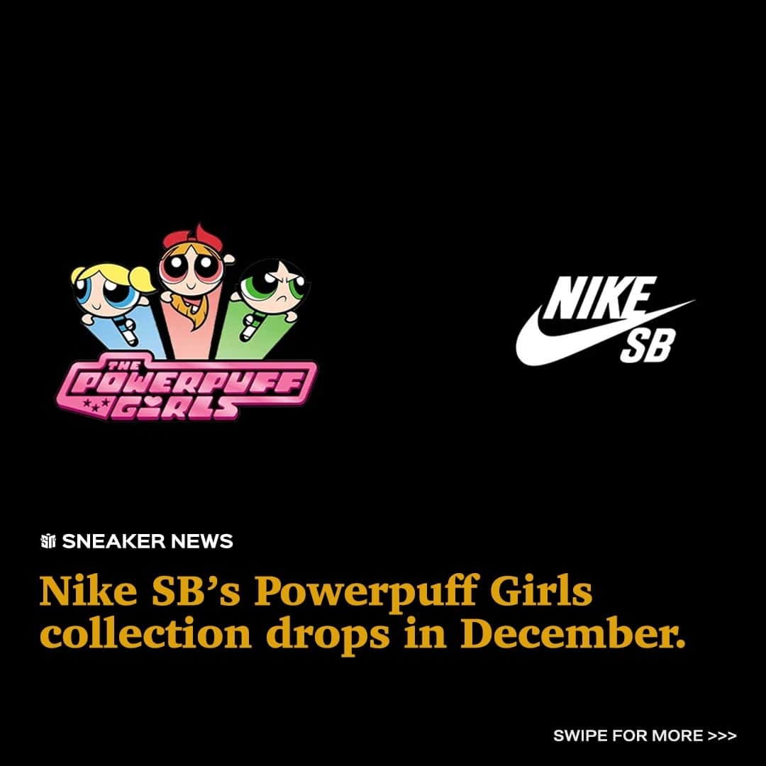 Sneaker Newsのインスタグラム：「From Townsville to the world 🦸‍♀️🦸‍♀️🦸‍♀️⁠ ⁠ @nikesb's collection with The Powerpuff Girls franchise is set to release in mid-December: Select skate shops will launch their pairs on December 14th followed by a wider drop via the SNKRS app on December 15th. ⁠ ⁠ Tap the LINK IN BIO for more details.」