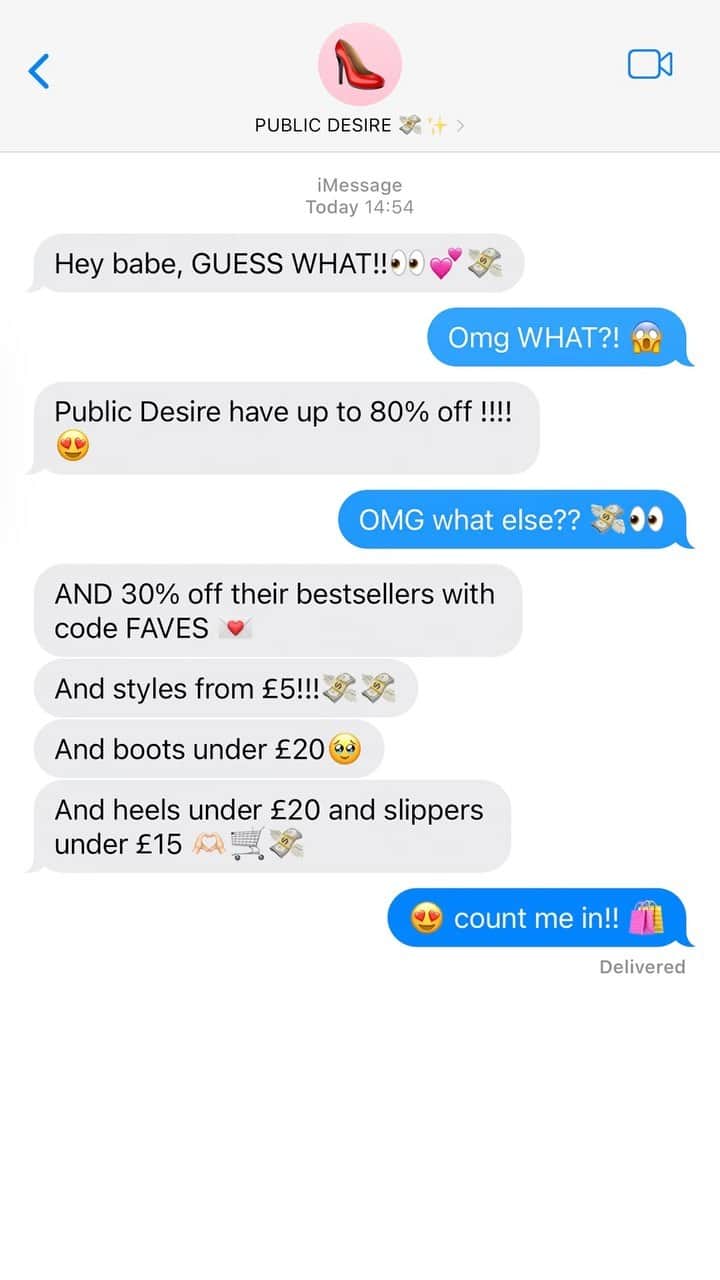 Public Desireのインスタグラム：「WE’VE GOT A TEXT🚨‼️ OUR BLACK FRIDAY SALE IS BACK AND BETTER THAN EVER WITH UP TO 80% OFF 👀💸  - Last chance to grab an extra 20% off over on our app with code GET20📲」