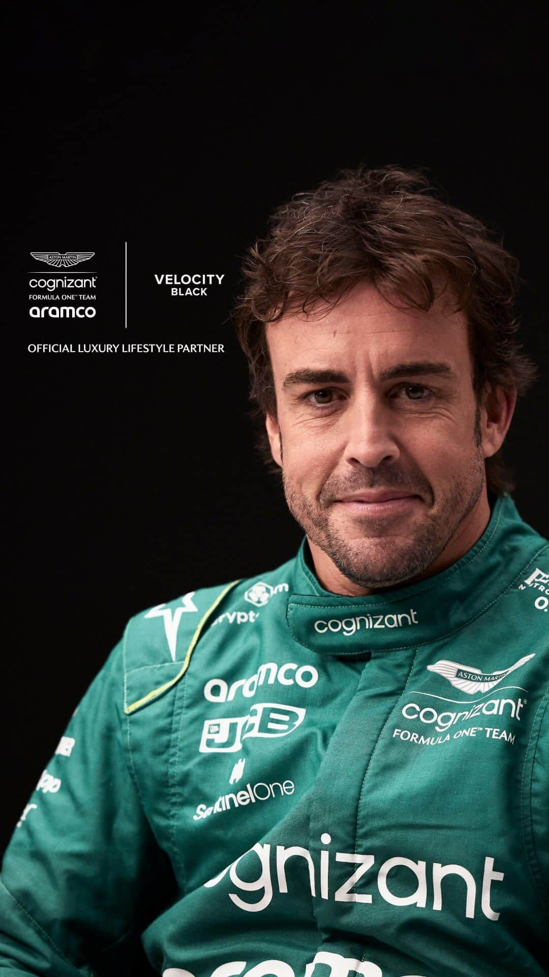 フェルナンド・アロンソのインスタグラム：「To celebrate Aston Martin F1’s Official Luxury Lifestyle Partner, @Velocity.Black, Fernando Alonso revealed his moments that matter, and why as soon as the helmet goes on, the rest of the world disappears—it’s just him and the car.  #VelocityBlack #Alonso #MomentsThatMatter #F1 #AstonMartin」