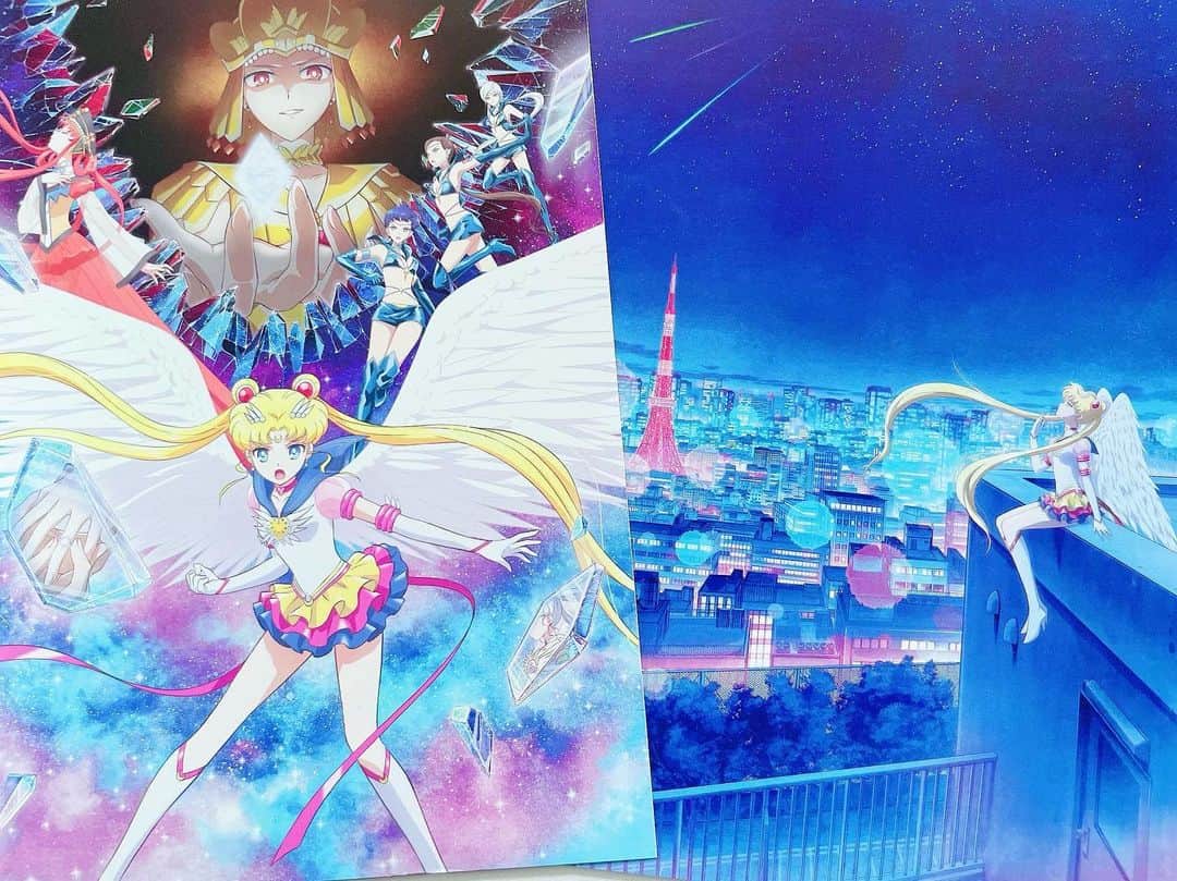Sailor Moonのインスタグラム：「✨🌙 I picked up these Sailor Moon Cosmos mini flyer posters when I was in Japan! They’re so pretty! 🌙✨  #sailormoon #セーラームーン #sailormooncosmos」