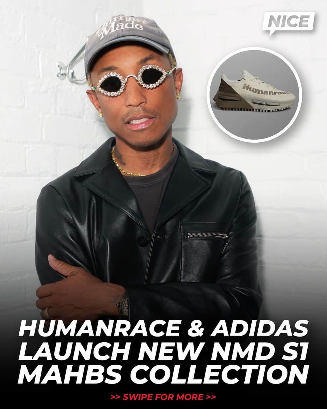 Nice Kicksのインスタグラム：「Pharrell’s Humanrace and adidas unveil the new NMD S1 MAHBS collection inspired by his worldwide travels 🗺️🌎  The collection is made up of five new colorways: Mint, Cacao, Pink Sea Salt, and a tonal Oatmeal version. The fifth colorway will be a Friends & Family pair in Humanrace Green 🔥  @nicedrops: 11/27 for $230 🗓️ LINK IN BIO for more info 📲」