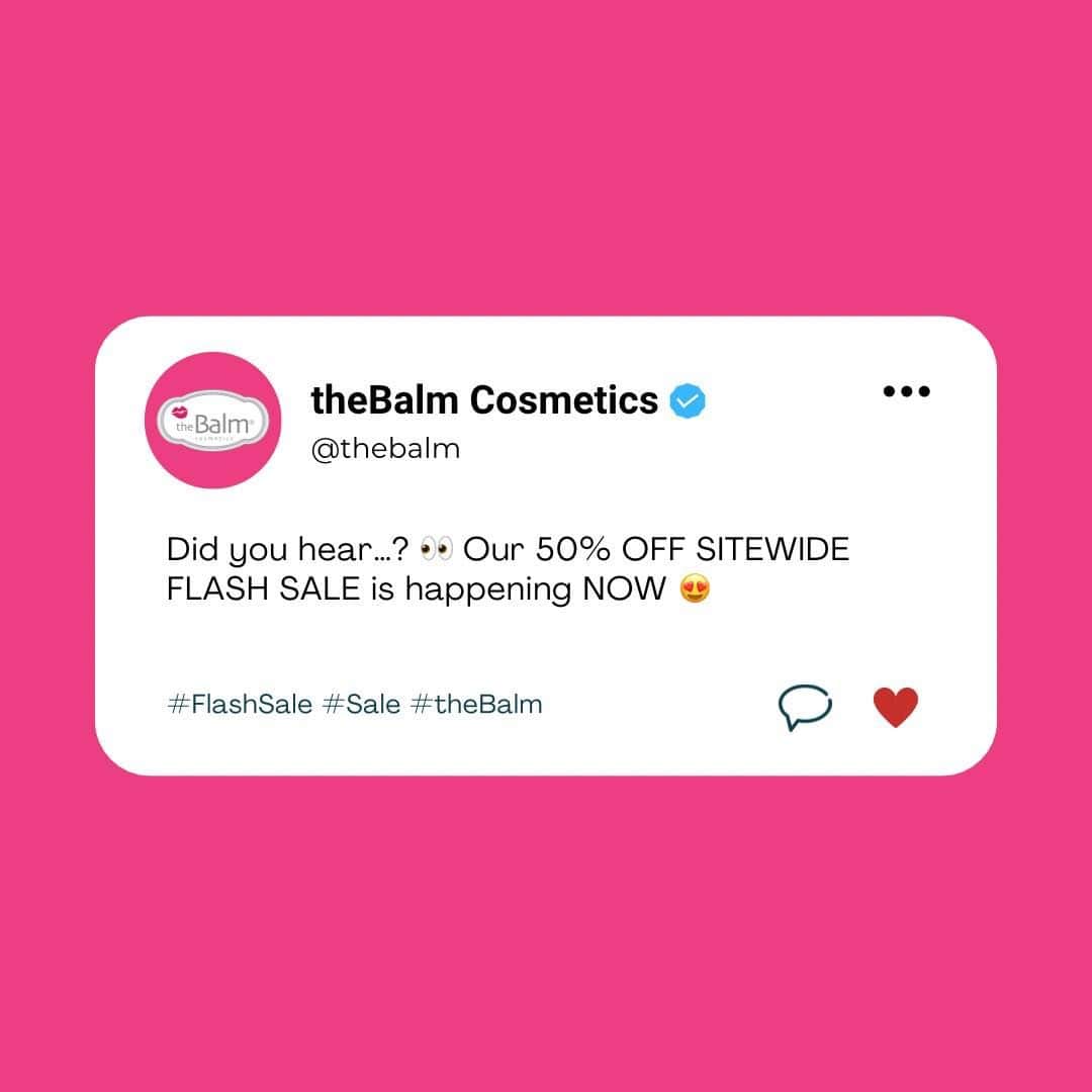 the Balmのインスタグラム：「#FLASHSALE ♥️ 50% OFF EVERYTHING! 😍 Stock up on your faves and start your holiday shopping NOW. What’s on your list? 👇   @thebalm #thebalm #thebalmcosmetics #flashsale #holidaysale #beauty #beautysale #happyshopping #instagood」