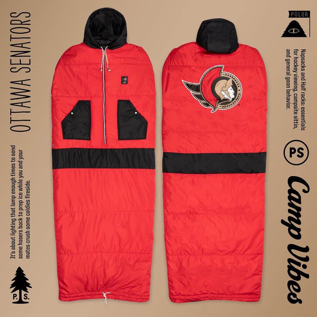 Poler Outdoor Stuffさんのインスタグラム写真 - (Poler Outdoor StuffInstagram)「The ideal outfit to light a campfire, or watch your team light the lamp. Check out our Napsack in all 32 NHL teams today.」11月21日 5時49分 - polerstuff