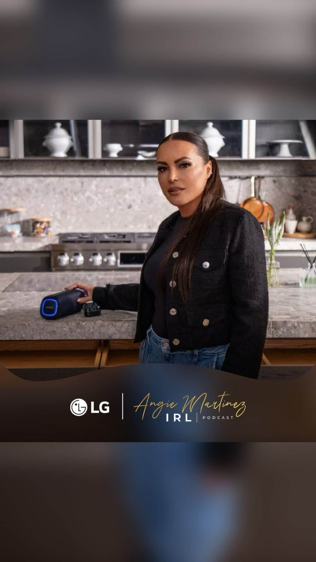 アンジー・マルチネスのインスタグラム：「It’s time to bring #LifesGood moments to your everyday life with @lgusa; the official audio sponsor of the @angiemartinez IRL podcast! Head over to LG.com to check out all of the amazing LG Audio products while saving 10% using code ANGIE at checkout and don’t forget to subscribe to the @angiemartinezirl podcast on YouTube. #LGPartner」