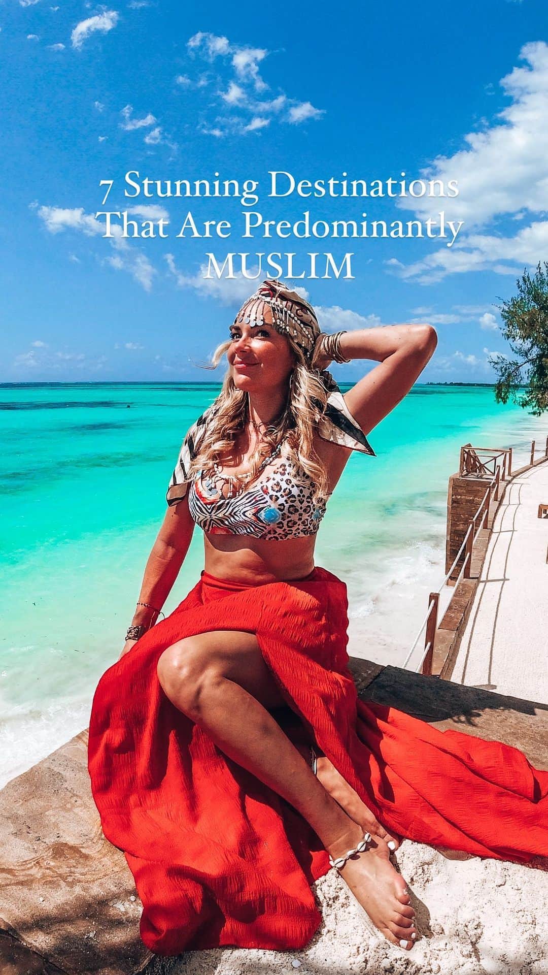 アリサ・ラモスのインスタグラム：「To further my point about false negative stereotypes, I present to you 7 famous, stunning destinations that are predominantly Muslim. 😁   I think many people have this fabricated image of what a “Muslim country” looks like, thanks to the media who only show the bad parts, as well as a negative image of people because, again, that’s all the media reports about.  So I’m here to tell you, that in my 10 years of traveling solo full time, these stereotypes are pretty false. But if you choose to believe them, please feel free to avoid these predominantly Muslim destinations, and stop spreading hate.   Side note: since I am all about saying my fully honest opinion, I have to mention that the reason why some of these places have this religion is from colonization…however the same can be said for other religions in the majority of the world. Also, I am not religious, I just want all people to believe what they want but mind their own business about it so there’s not so much hate and wars.  Did you know these destinations were predominantly Islamic?  #zanzibar #tanzania #andamanislands #india #dahab #egypt #indonesia #mylifesatravelmovie #solotravel #solofemaletravel #solofemaletraveler」