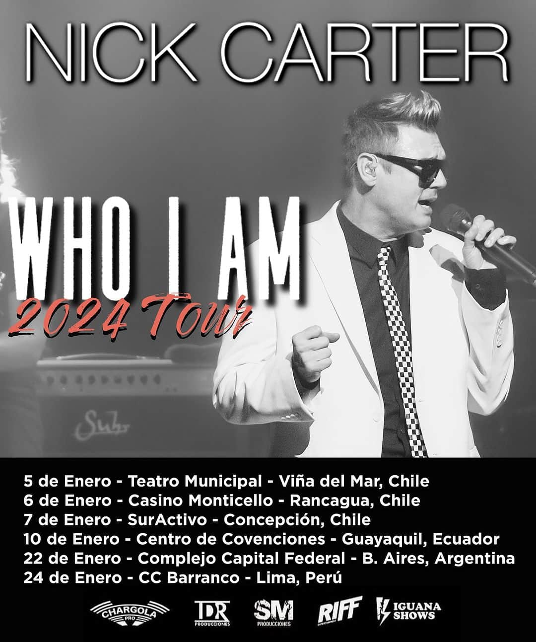 ニック・カーターのインスタグラム：「See you in January 😎 #WhoIAmTour Tickets for these shows are on sale now! VIP upgrades go on sale to fan club members beginning tomorrow at 10am pacific. Get all the info at nickcarter.com」