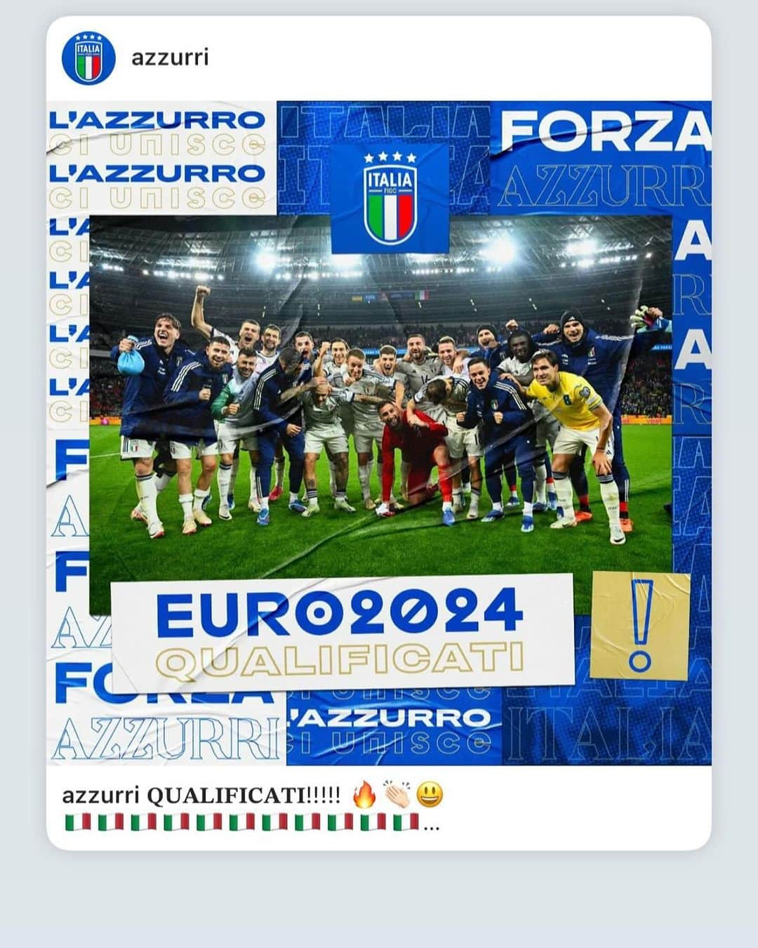 ロベルト・マンチーニのインスタグラム：「Bravi ragazzi @azzurri 🇮🇹complimenti 👏👏👏」