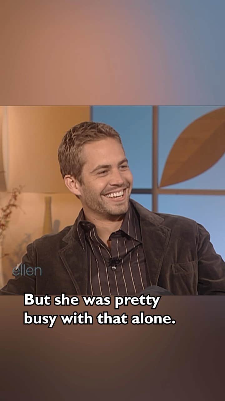 エレン・デジェネレスのインスタグラム：「My chat with Paul Walker in 2003 ❤️」