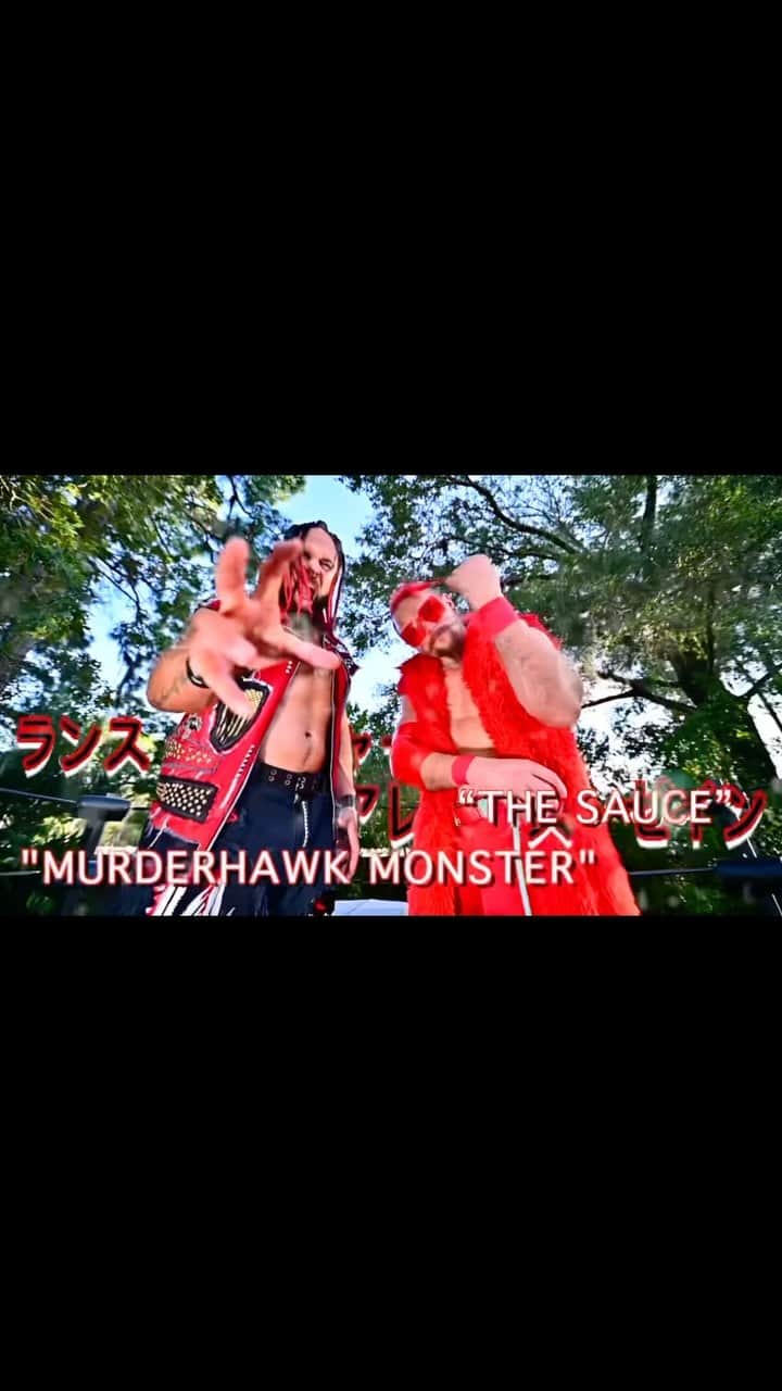 ランス・アーチャーのインスタグラム：「New MONSTER SAUCE entrance video!  @alexzaynesauce and #murderhawkmonster   Produced by @tusslemania  Song by @godofthunderbird  Logo Design by @danisgore」
