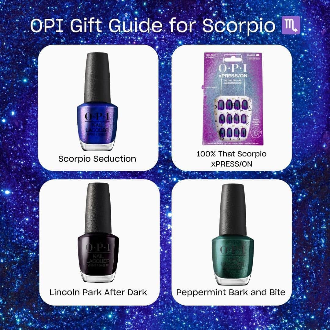 OPIさんのインスタグラム写真 - (OPIInstagram)「Holiday Gift Guide part 2! 🎁 Swipe to discover stellar gifts for the rest of the star signs. 🌟▶️  Shop select items on sale this Black Friday & Cyber Monday! 🛍  #OPI #OPIObsessed #OPIBigZodiacEnergy #HolidayGiftGuide #holidaynails "」11月21日 9時14分 - opi