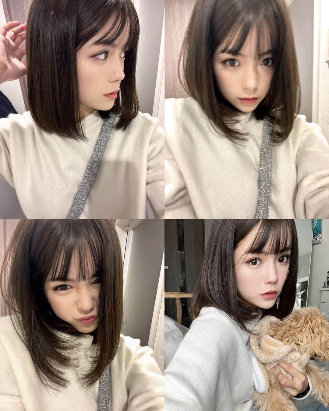 村山優香のインスタグラム：「ボブ派さんが多すぎた結果🫥 もどしました  #ボブ」