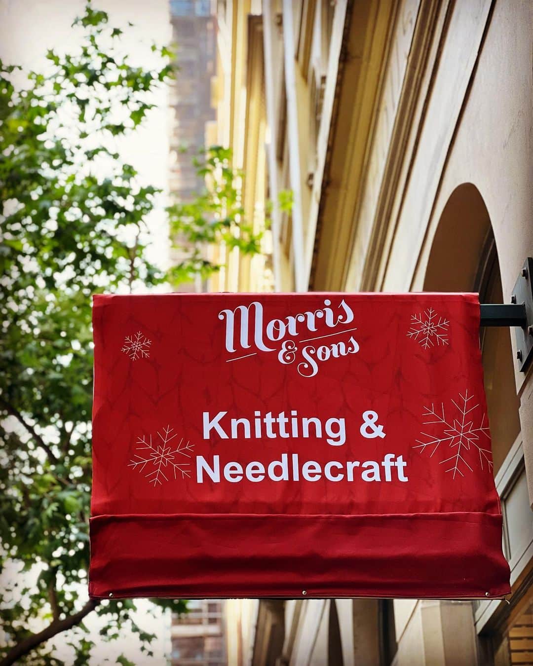 のインスタグラム：「.  Morris&Sons @morrisandsons  バス停を降りたところにかわいい毛糸屋さんを発見して きれいな紫のメリノウールを一玉購入 これで手袋を編む予定」