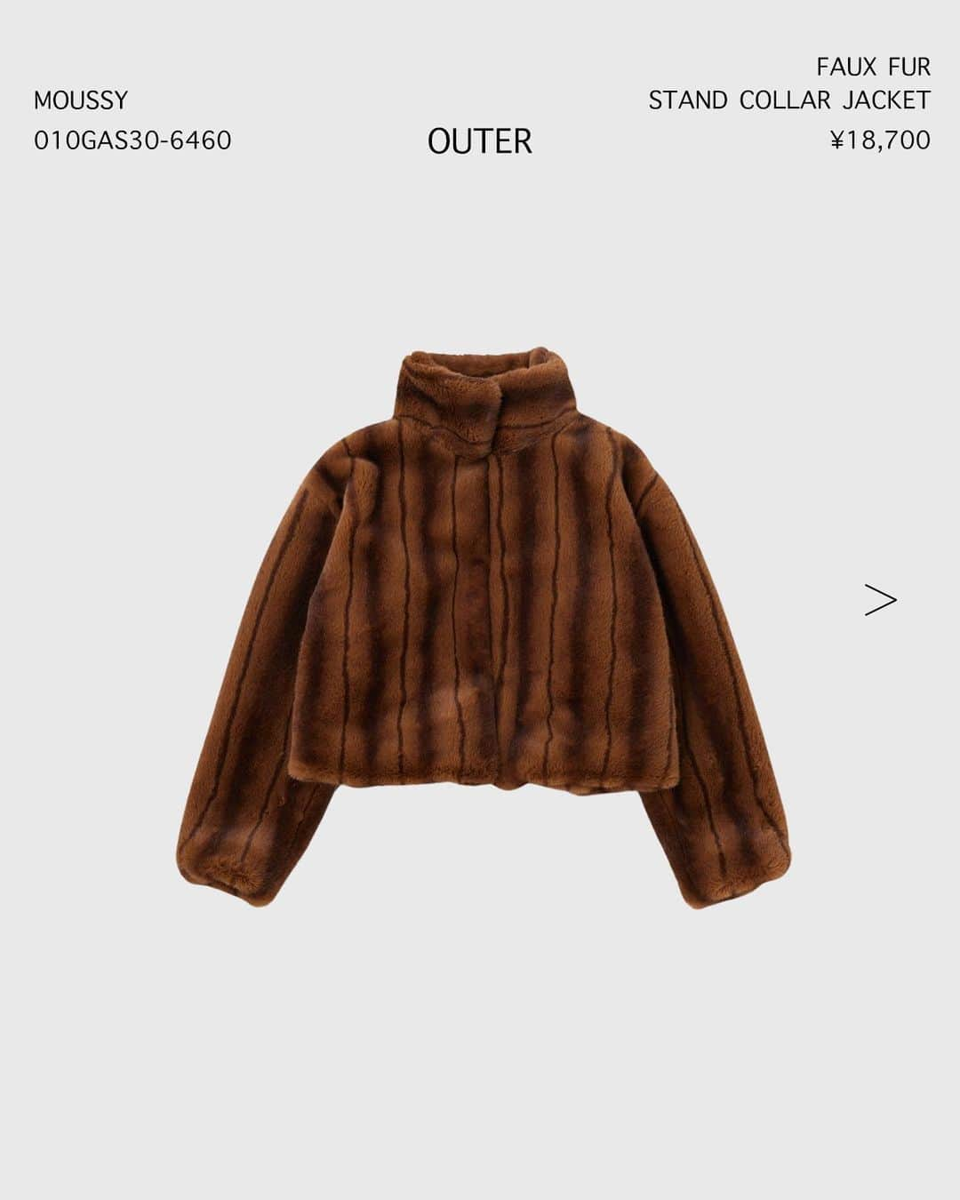 SHEL'TTER WEB STOREのインスタグラム：「【NEW IN】 - OUTER -  ━━━━━━━━━━━━━━━━  【MOUSSY】FAUX FUR STAND COLLAR ジャケット ¥18,700 tax in Size：FREE Color：柄BRN,BLK,GRY No：010GAS30-6460 ※発売中  【MOUSSY】CAPE コート ¥22,990 tax in Size：FREE Color：L/BLU,BLK,L/BEG No：010GA630-6350 ※発売中  【LAGUA GEM】フェイクレザーダッフルコート ¥23,100 tax in Size：FREE Color：BLK,BRN No：510GAM30-0540 ※発売中  気になるアイテムは画像をタップまたは  プロフィールのサイトURLをクリック✔  ━━━━━━━━━━━━━━━━  #SHELTTERWEBSTORE #SWS #MOUSSY #LAGUAGEM #newin #2023AW #outer #leatherjacket #coat #furjacket  #新作 #アウター #ジャケット #ファー #レザー #レザージャケット #レザーコート #クロップド丈 #ケープコート」