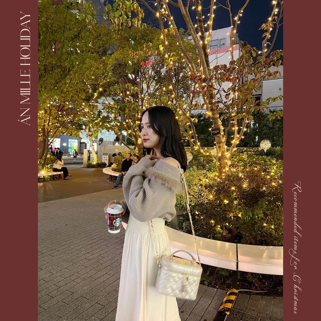 のインスタグラム：「Án MILLE Christmas🎄 holiday collection ‧˚ ㅤㅤㅤㅤㅤㅤㅤㅤㅤㅤㅤㅤㅤ \ 11月下旬入荷予定 / #ファーオフショルニット ¥7,400 【OW/PI/BU】 ㅤㅤㅤㅤㅤㅤㅤㅤㅤㅤㅤㅤㅤ ㅤㅤㅤㅤㅤㅤㅤㅤㅤㅤㅤㅤㅤㅤㅤㅤㅤㅤㅤㅤㅤㅤㅤㅤㅤ #アンミール #anmille」