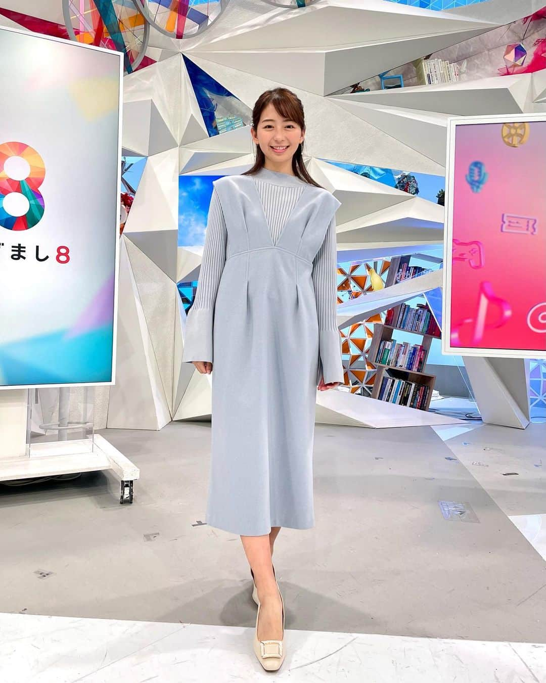 フジテレビ「めざまし8」さんのインスタグラム写真 - (フジテレビ「めざまし8」Instagram)「. 🎼きょうのこむっち🎤 ❁.。.:*:.。.✽.。.:*:.。.❁.。.:*:.。.✽.。.  HY・仲宗根泉さんの力強い歌声に心動かされました🥺✨  「一生一緒にいてくれや～🎶」ってくらもん🦖！それは私がもらったCDだよ！！😲💦  ✼••┈┈┈┈┈••✼✼••┈┈┈┈┈••✼  💠ニット、ワンピース @naturalbeautybasic_official  ✨アクセサリー @osewaya_official  🥿シューズ @dianashoespress   #めざまし8 #小室瑛莉子 #こむっち #衣装 #fashion #fashionstyle #ootd」11月21日 13時45分 - mezamashi8.tv