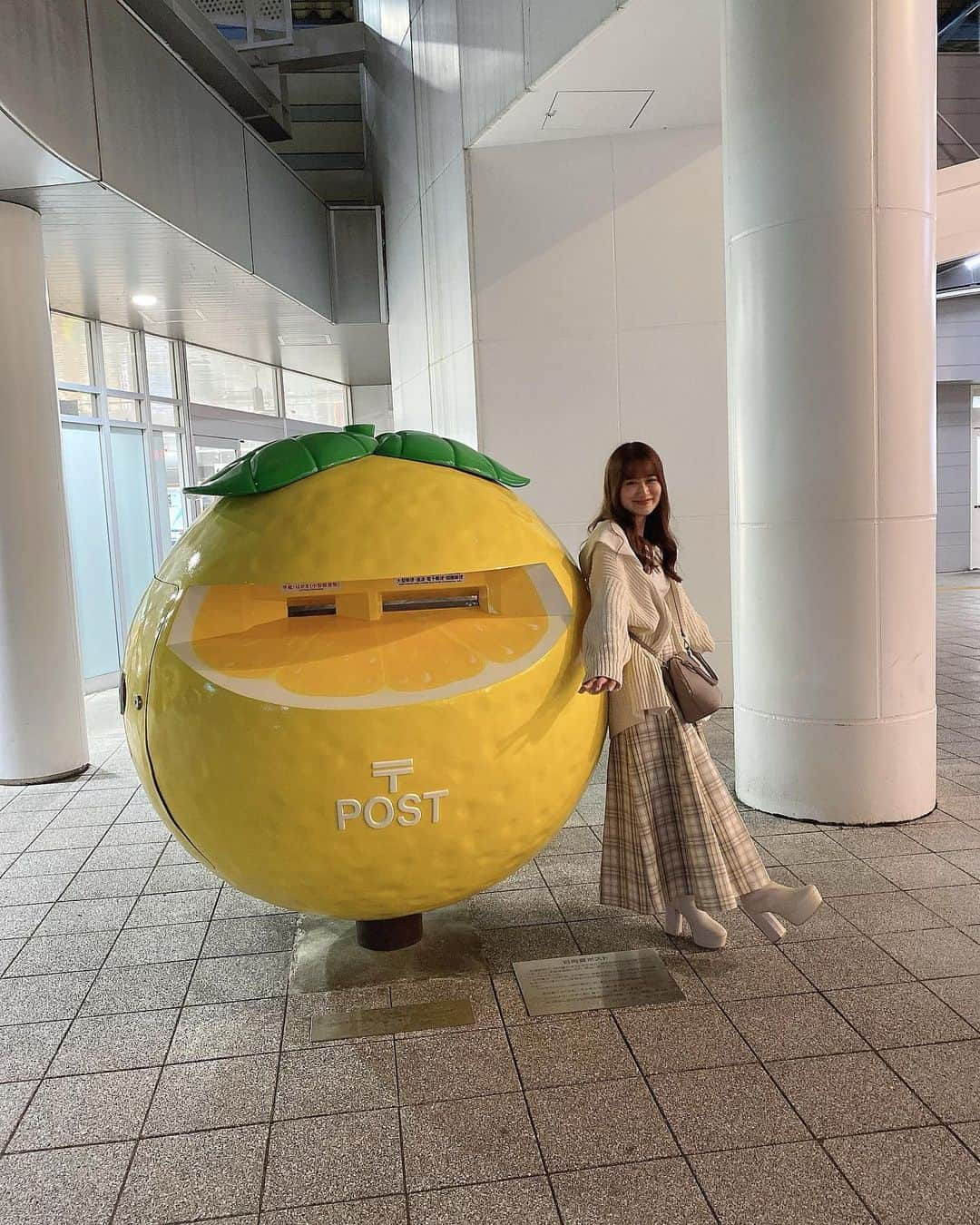 田中伊桜莉のインスタグラム：「🐥🌱💛  宮崎駅の日向夏ポスト‪☺︎‬」