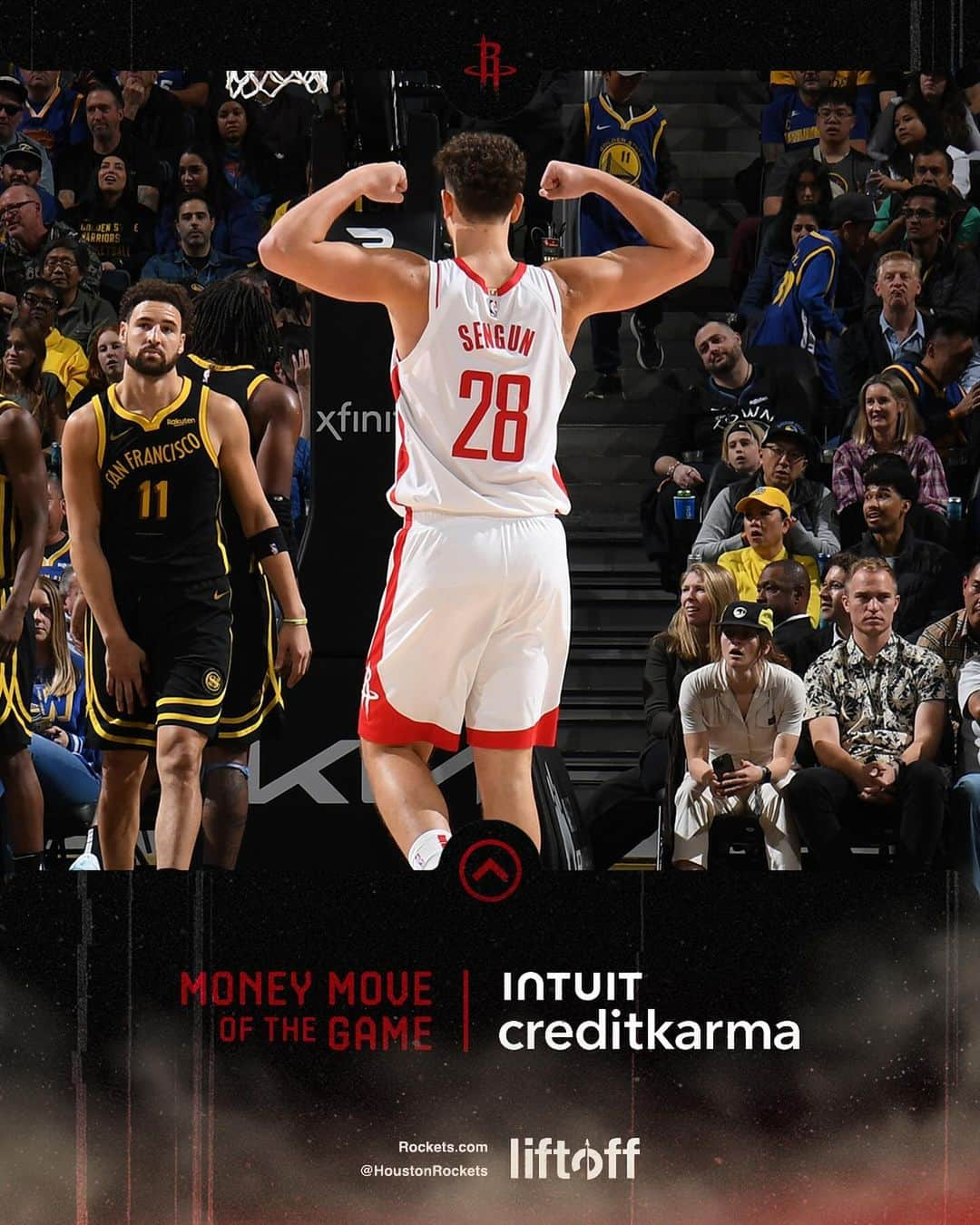 ヒューストン・ロケッツのインスタグラム：「Alpi was a force tonight!  📊 30 PTS 📊 13 REB  @CreditKarma | #MoneyMoveoftheGame」