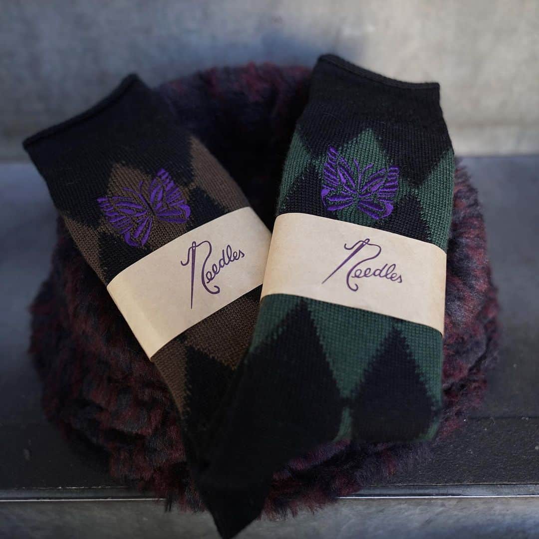 のインスタグラム：「. [NEEDLES] Argyle Jq. Socks - Merino Wool.  メリノウール素材のアーガイル柄ソックスです。  -  #mawsapporo #MāW #insonlinestore #needles #sapporo #hokkaido #23aw」