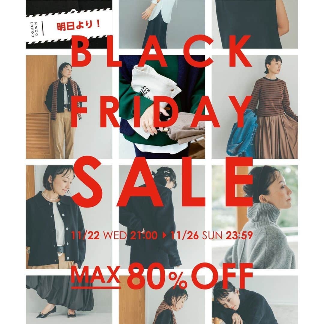 オブレクトさんのインスタグラム写真 - (オブレクトInstagram)「BLACK FRIDAY MAX 80%OFF ❗️ 明日11/22(WED)21:00 Start - 11/26(SUN)23:59まで  BLACK FRIDAY SALEまであと僅か❣️ 大変お得なこの機会にぜひご利用ください✨ お楽しみに🌿  #oblekt #オブレクト #blackfriday #blackfridaysale  #ブラックフライデー #ブラックフライデーセール  #サステナブル」11月21日 16時34分 - oblekt_jp