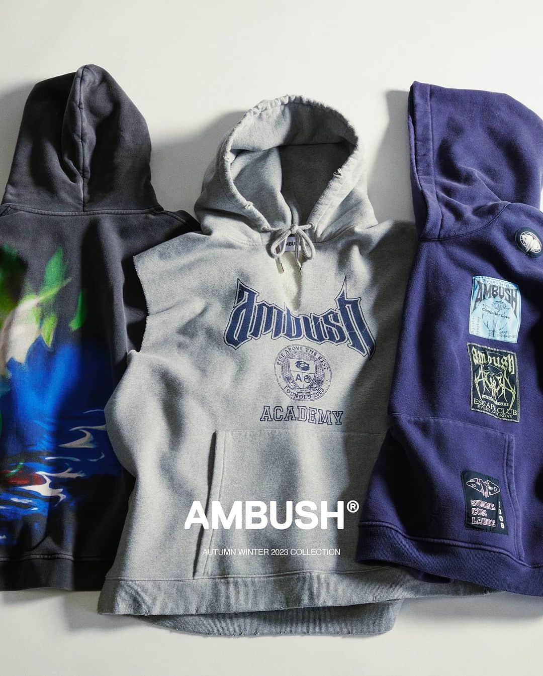 AMBUSHのインスタグラム：「Now enrolling: #AMBUSH Academy. New unisex graphic hoodies and crewnecks available at our WEBSHOP and WORKSHOP」