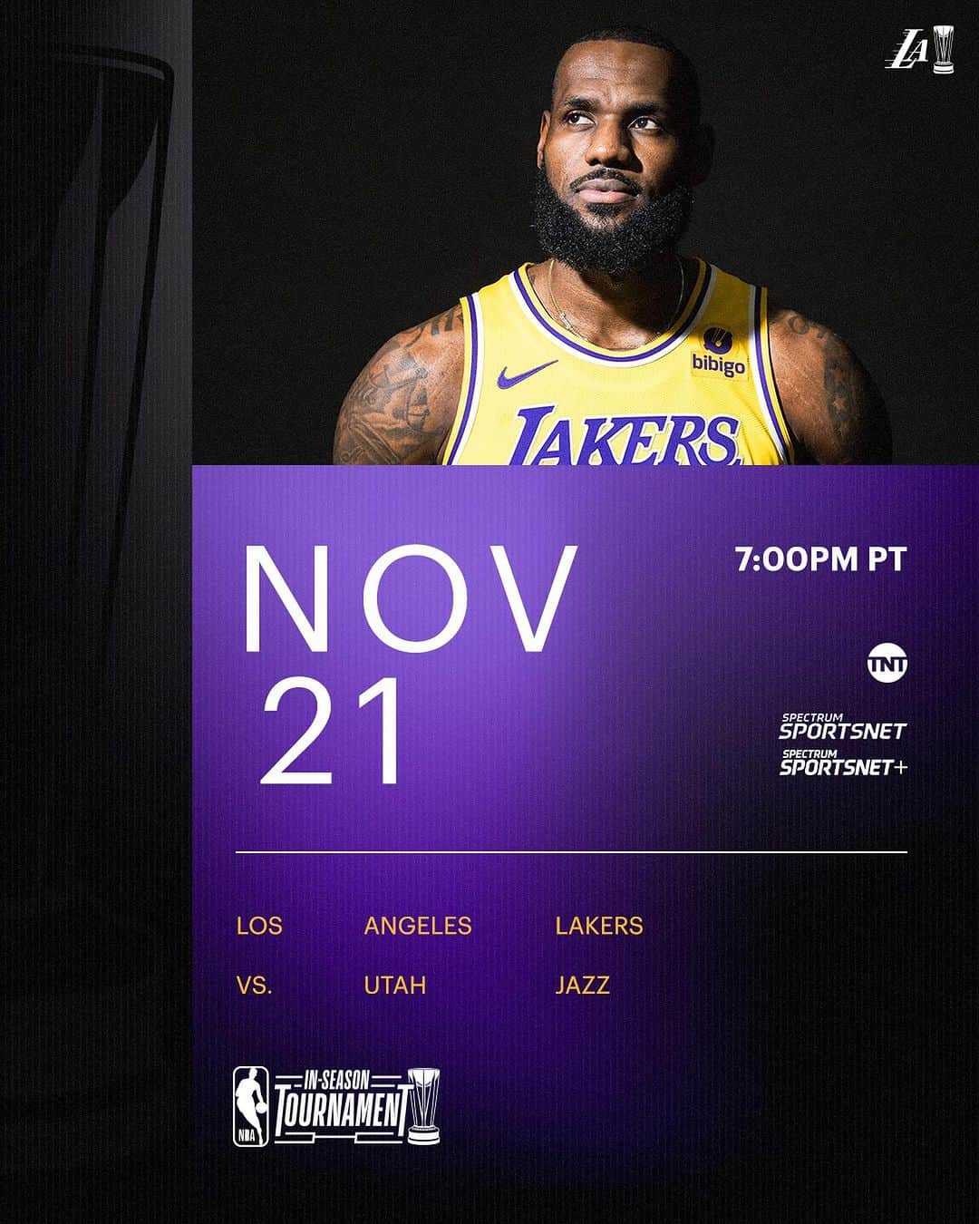 Los Angeles Lakersさんのインスタグラム写真 - (Los Angeles LakersInstagram)「Tonight: Our IST Group Play Finale 👀」11月22日 4時12分 - lakers