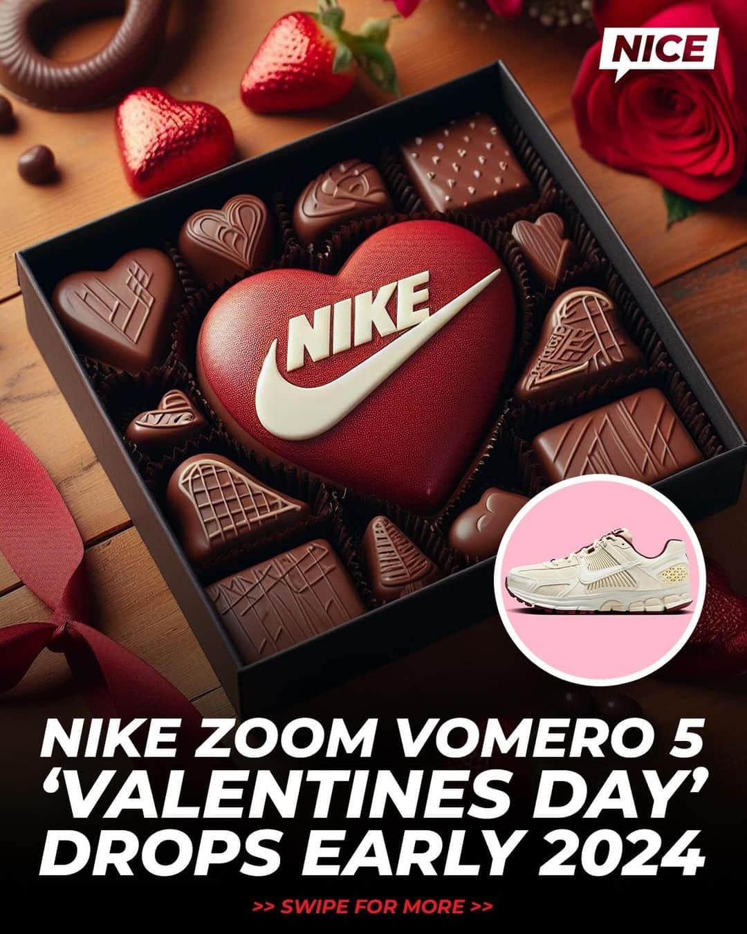 Nice Kicksのインスタグラム：「A new Zoom Vomero 5 is being added to Nike’s upcoming Valentine’s Day collection dropping in early 2024 💕🌸 Are these a must cop? 👀 (h/t @houseofheat)」