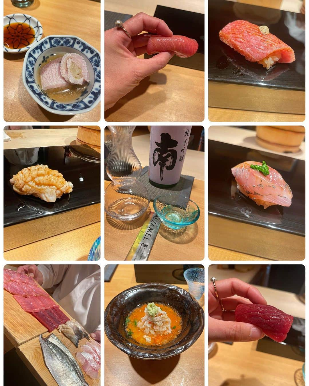 黒田愛美さんのインスタグラム写真 - (黒田愛美Instagram)「鮨sushi 🍣  is my favorite food ❤️  沖縄でも何軒かお寿司屋さん行ったけど やっぱり東京の方がクオリティ高いよね。 そりゃそかw  東京いる時はなるべく🐟 食べたい😋  今回は友達に薦められて初訪問。 @sushi_fujimasa  マグロの種類が多くて 外人の友達喜びそう❤️  私もマグロ好きだから楽しかった😁 （マグロ🐟 水銀の影響受けたくないから なるべく避ける努力はしてるんですが やっぱり美味しいからね😅しかたない😓）  美味しいものを食べてる時が1番幸せ🥰  #鮨好き #日本のグルメ #恵比寿 #鮨 #鮨ふじまさ  #黒田愛美」11月21日 20時32分 - kurodaaimi