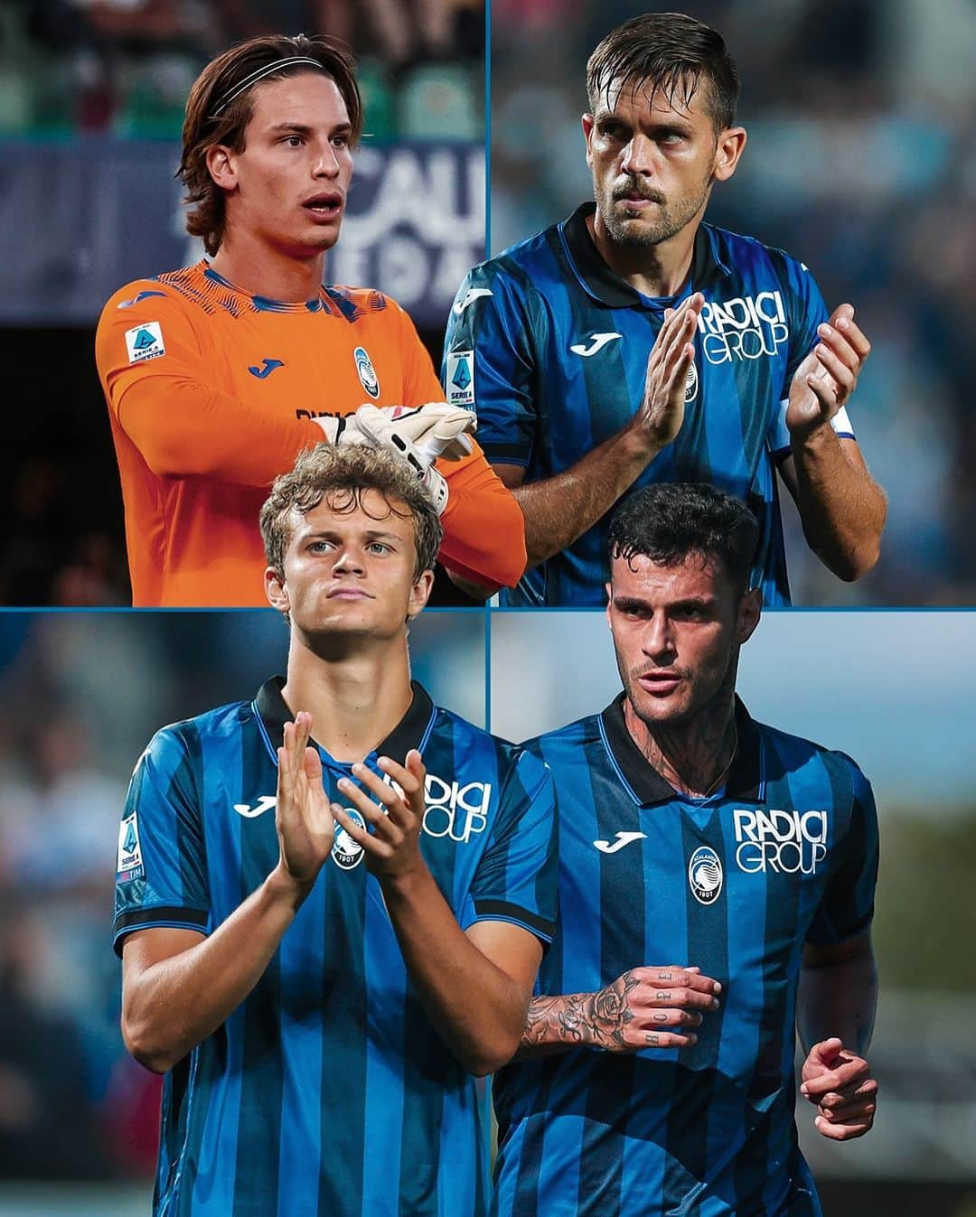 アタランタBCのインスタグラム：「Obiettivo @euro2024 raggiunto! 🎯🇮🇹  Our @azzurri qualified for #EURO2024! 👏🏼🇮🇹  #GoAtalantaGo ⚫️🔵」