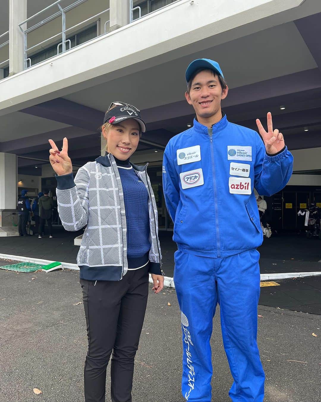 木村彩子のインスタグラム：「. そして１週間一緒に戦ってくれた 中田くんありがとう❤️‍🔥❤️‍🔥 (@kotaron0906) . 極寒でもあったかいインナーを 着ないところとか、 キャディーウェア着たら ガソリンスタンドのお兄ちゃんに 見えるところとか、 おにぎりじゃなくて ラムネばっかり 食べてるところとか、 バーディーパット入ったら 見えないところで めちゃガッツポーズ してるところとか 中田らしくて楽しかったよ🤣 . 本当にありがとう🌸 またリベンジしようね🥰 . Thank you なかた👍🏻🔥」