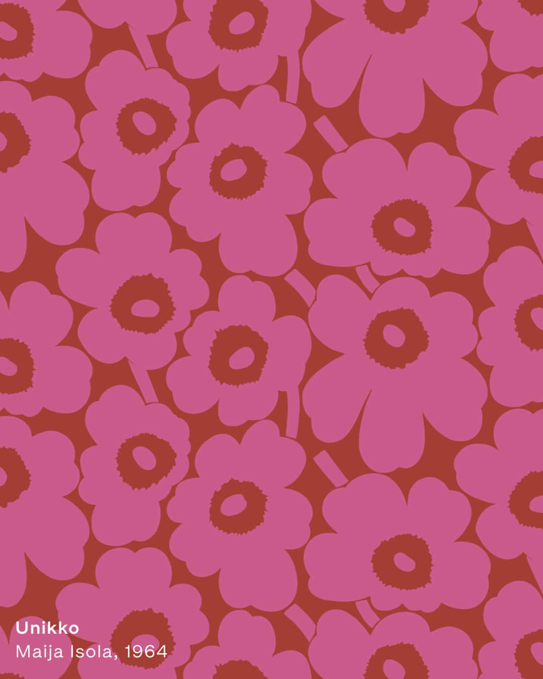 マリメッコのインスタグラム：「Since 1951, Marimekko designers have created some 3,500 prints. Enjoy printed examples that bring greetings from each of our eight decades of the art of printmaking. Which of these cheerful designs is your personal favorite? 💞  Did you know we have a digital print library where you can identify and explore our prints and learn more about their origins? Delve into Maripedia at marimekko.com. Link in bio. #marimekko」