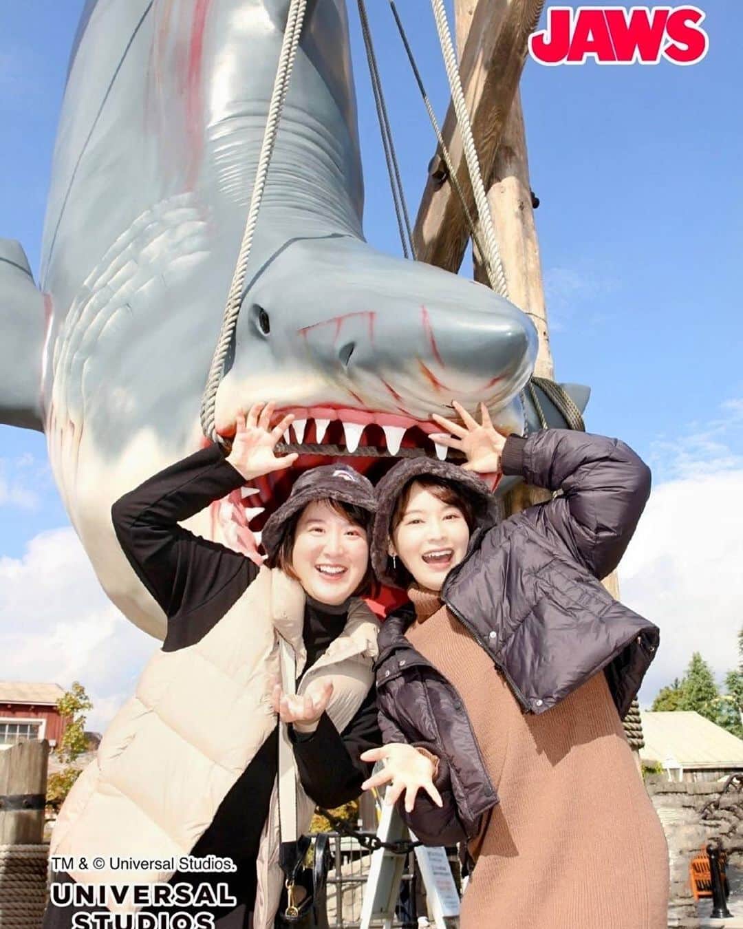 佐竹美希のインスタグラム：「後輩であり大親友のアイボンが 大阪に遊びにきてくれました！  JAWS×２ ハリポタ スパイダーマン×２  絶叫系に乗れない私たちはまぁこんなもんです😌  #ユニバ #USJ #JAWS #大阪 #スパイダーマン乗り納め #２回目ジョーズ並んだ時本気で嫌な顔してた」