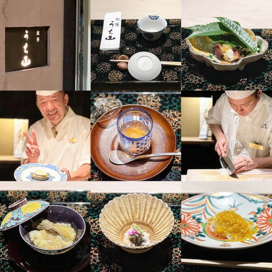 能美黎子さんのインスタグラム写真 - (能美黎子Instagram)「・ 完全予約制のミシュラン一つ星店  「銀座　うち山 @ginza_uchiyama 」へ。  美食家の友人がおすすめしてくれた 鯛茶漬けが名物の日本料理の名店。  今回はディナーで、 “さらに上質なコース”を利用。  10月にお伺いした時は、 鱧、松茸、河豚などをふんだんに使用した 贅沢な内容でした。  何より本店の醍醐味である うち山さんの奏でるお料理と おもてなしが最高に温かくて 心からほっこりとして、 とっても幸せな時間でした。  焼胡麻豆腐が印象深く美味。  松茸がコリコリで香り豊かで 秋を感じられた夜🍂 鱧の骨切りの音がとっても綺麗で 愉しむことができました。  名物の鯛茶漬けは、 色々な食べ方で愉しむことができ 特製の出汁も本当に澄んでて 最後まで胃がすっきりしている軽やかさに感動。  ランチの鯛茶漬けは、 日本一予約が困難と言われるほど 大人気だそう。 お値段を聞いたら1,980円（税込）で食べられるそうです。  夜のコースのご予約は比較的取りやすいですが、 ランチは中々困難そう…  また食べに行きたいと思ったお店。  --------------------  銀座　うち山 @ginza_uchiyama  〒104-0061　 東京都中央区銀座2-12-3ライトビルB１ 03-3541-6720  -------------------  #銀座うち山 #うち山 #鯛茶漬け #ミシュラン一つ星 #ミシュラン東京 #ミシュランビブグルマン #ミシュラン巡り#食べログ百名店 #食べログ高評価 #コスパランチ #予約困難店 #予約必須 #美味しいお店 #美味しいもの巡り #また行きたいお店 #銀座グルメ #銀座ディナー #銀座ランチ #贅沢ランチ」11月21日 23時24分 - reikonohmi
