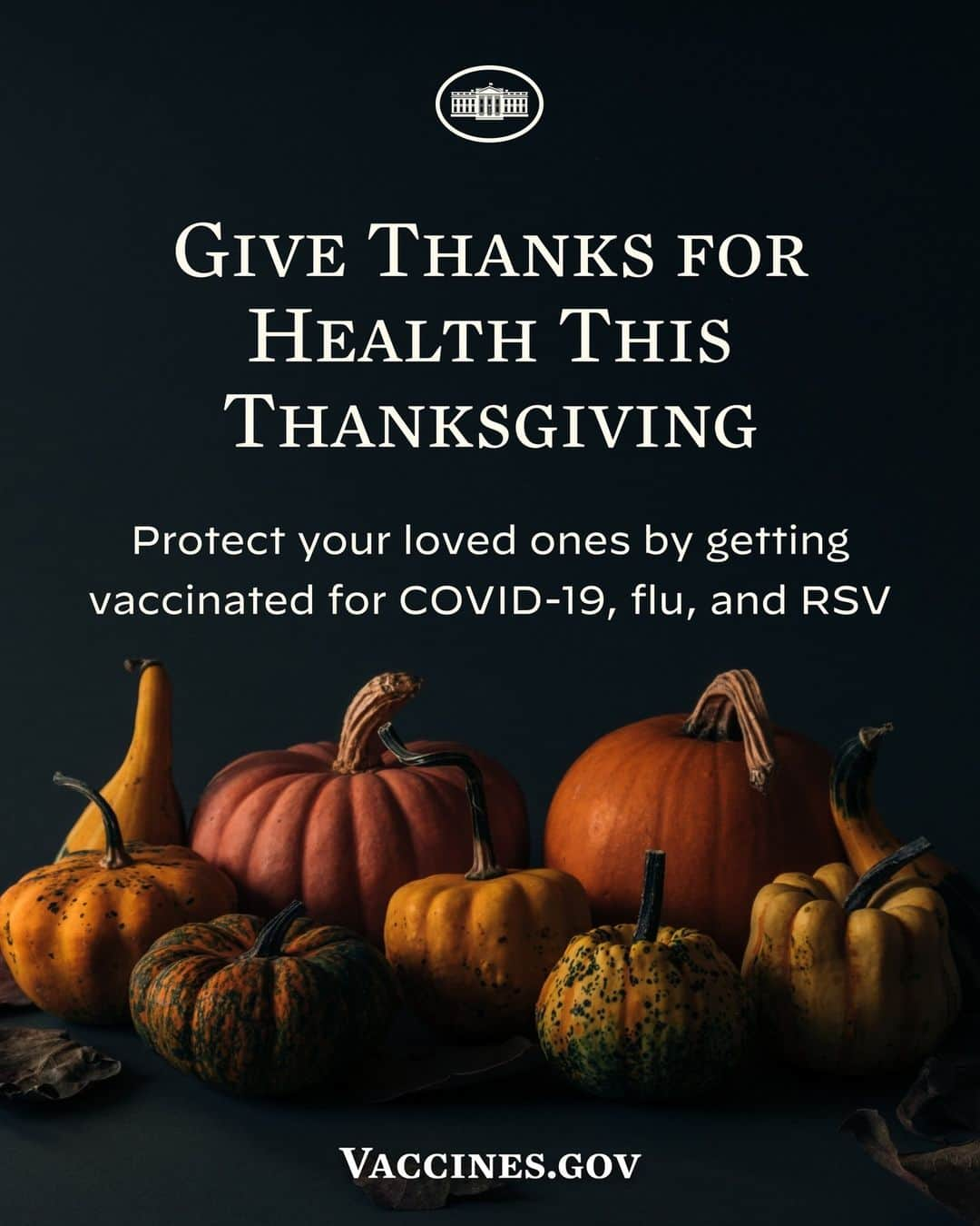 The White Houseさんのインスタグラム写真 - (The White HouseInstagram)「Immunizations are available for all three major seasonal respiratory viruses – COVID, flu, and RSV.  Visit vaccines.gov to schedule your appointment today.」11月22日 0時00分 - whitehouse