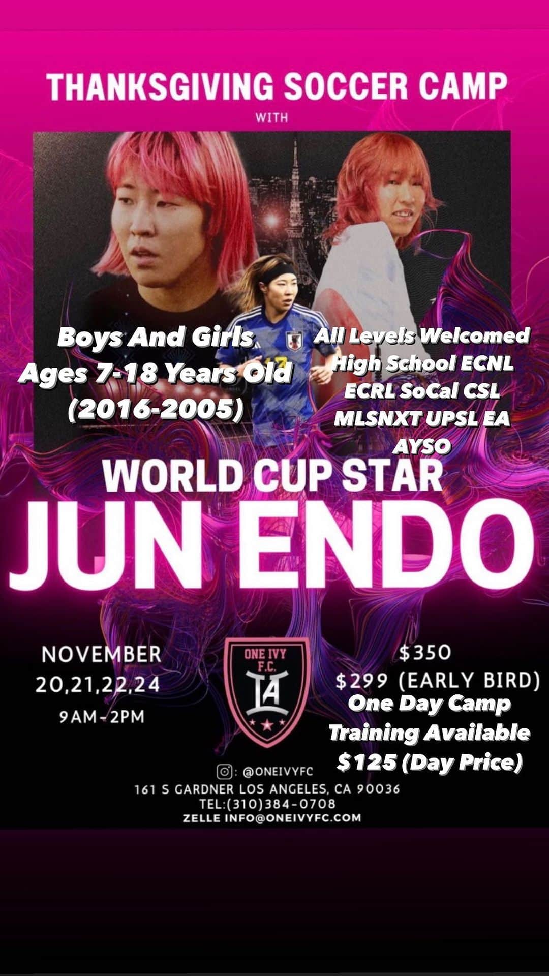 遠藤純のインスタグラム：「Day 2 ready @oneivyfc @jun_soccer524   Surprise giveaway from @jun_soccer524」