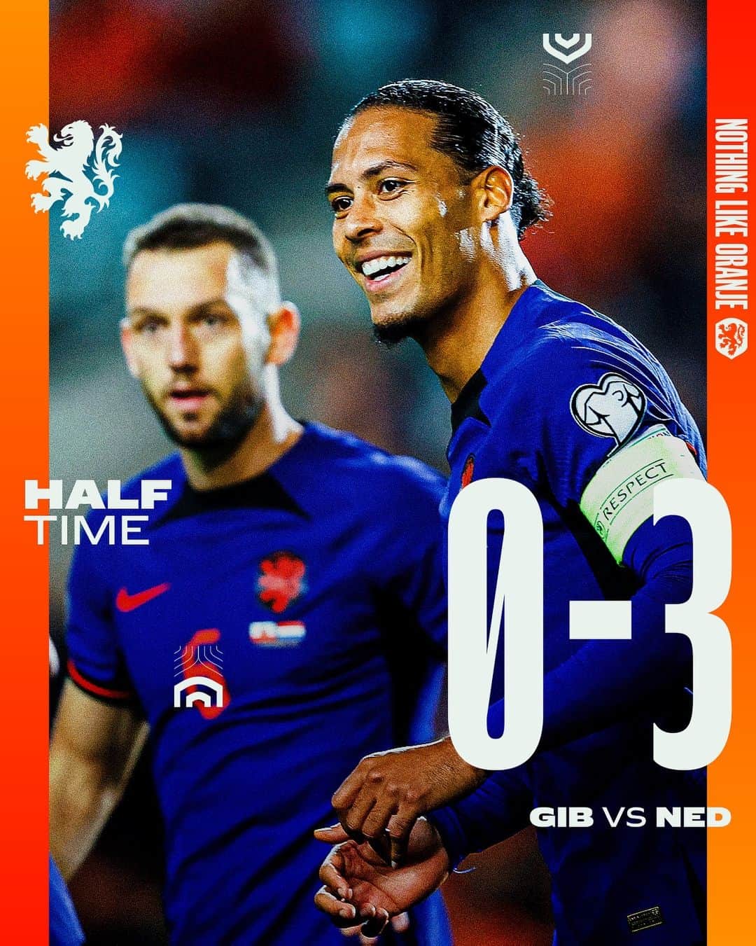 サッカー オランダ代表チームのインスタグラム：「Keep it going! 💯  #NothingLikeOranje #GIBNED」