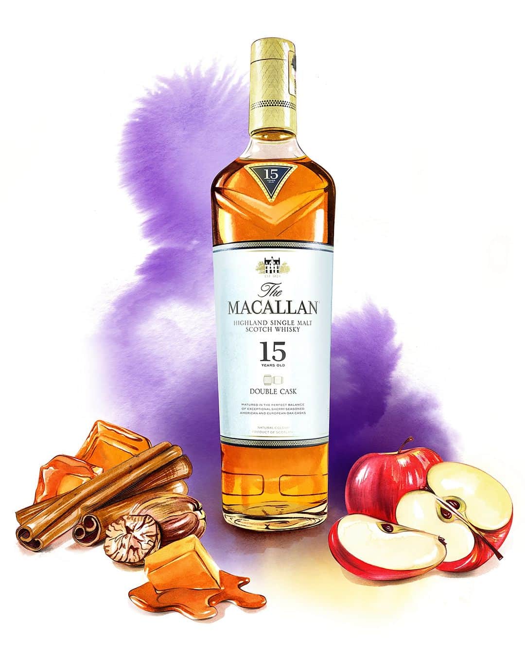 The Macallanのインスタグラム：「Aged in specially selected hand-crafted sherry seasoned oak casks, The Macallan Double Cask 15 Years Old exudes the richness of smooth butterscotch and sweet spice with distinctive notes of apple.  Crafted without compromise. Please savour The Macallan responsibly.  #TheMacallan #DoubleCask15YearsOld」