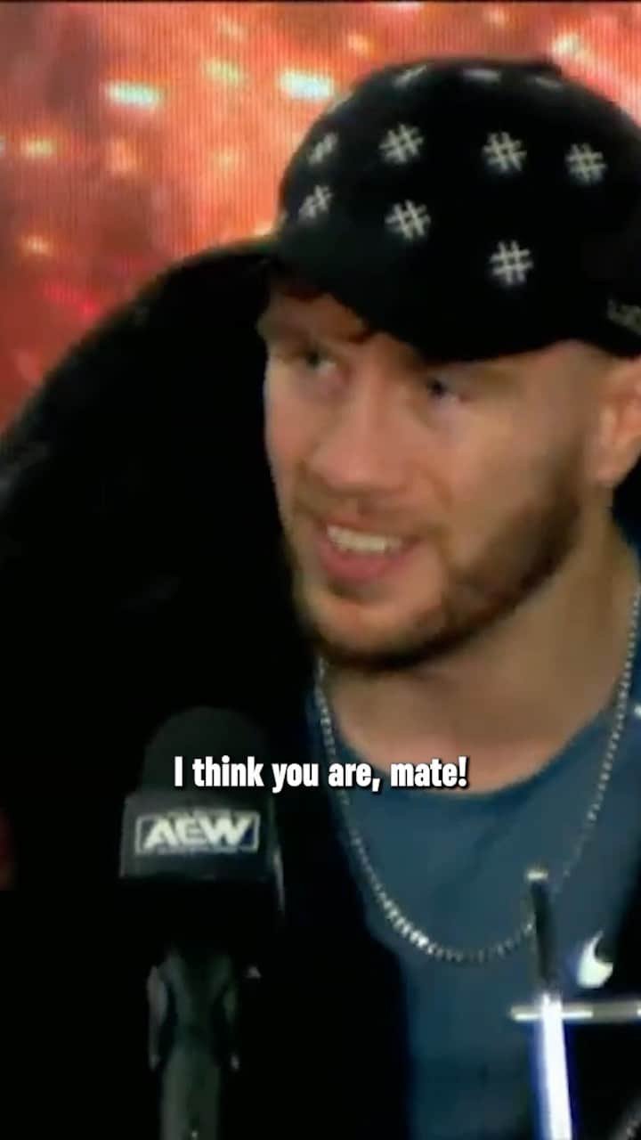 ウィル・オスプレイのインスタグラム：「@willospreay on the topic of who he wants to work with in AEW at the #AEWFullGear Media Scrum!」