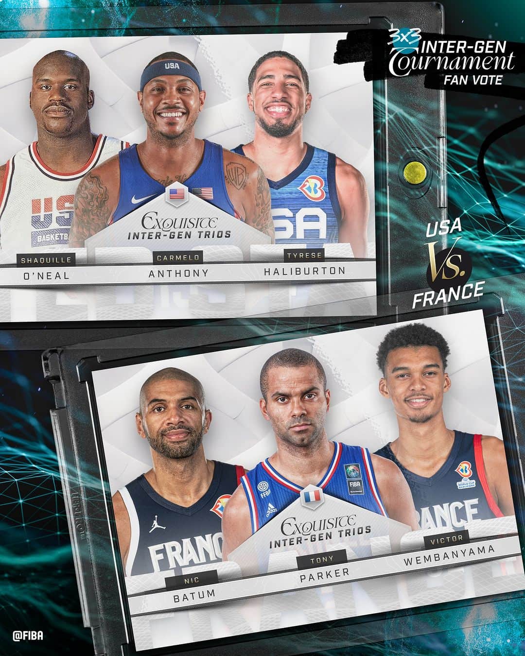 FIBAのインスタグラム：「⚔️ 3x3 Inter-Gen Tournament Semi-Finals Match-up #1  Who you got? 🇺🇸 v 🇫🇷」