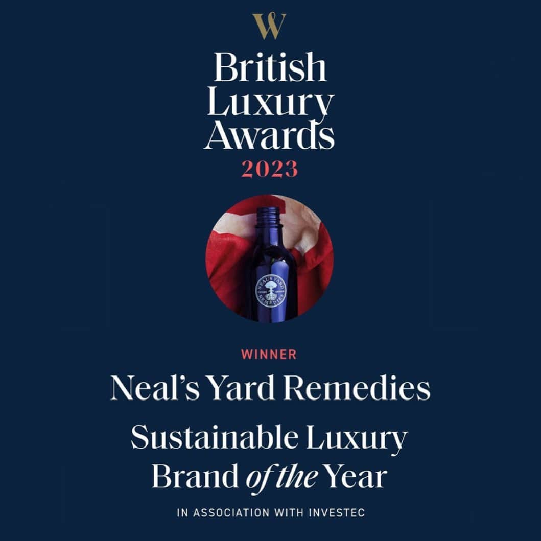 Neal's Yard Remediesさんのインスタグラム写真 - (Neal's Yard RemediesInstagram)「We are thrilled to have been awarded ‘Sustainable Luxury Brand of the Year’ in Walpole’s 2023 British Luxury Awards. 🏆   Selected by a panel of industry experts, we’re humbled to be acknowledged for our consistent progress in applying sustainability best practice to all aspects of our business and for our longstanding campaign to protect biodiversity and bee populations in the UK.   “Sustainability has been at the heartof what we’ve been doing for the last forty years, before the term ESG and beautiful awards such as this were a thing. Sustainability has never really been a business strategy for us – we feel a responsibility to uphold and ensure the decisions that we make today contribute to a sustainable environment for the wellbeing of our future generations.   […] I’m super proud of our 30-year-old ethical supply chain, which enables us to support communities of organic farmers and growers around the world. I’m proud of our own eco-manufacturing facility in Dorset and truly being able to sow, grow and bottle in the UK. And I’m proud that we are not afraid to stand up for what is right and that we will support nature and biodiversity for years to come – these are the things that truly matter.   […] This award is for all the brands working so hard in this field, who are doing the right thing for a better future – we are all in this together.”   - Anabel Kindersley, owner of Neal’s Yard Remedies.」11月22日 1時00分 - nealsyardremedies