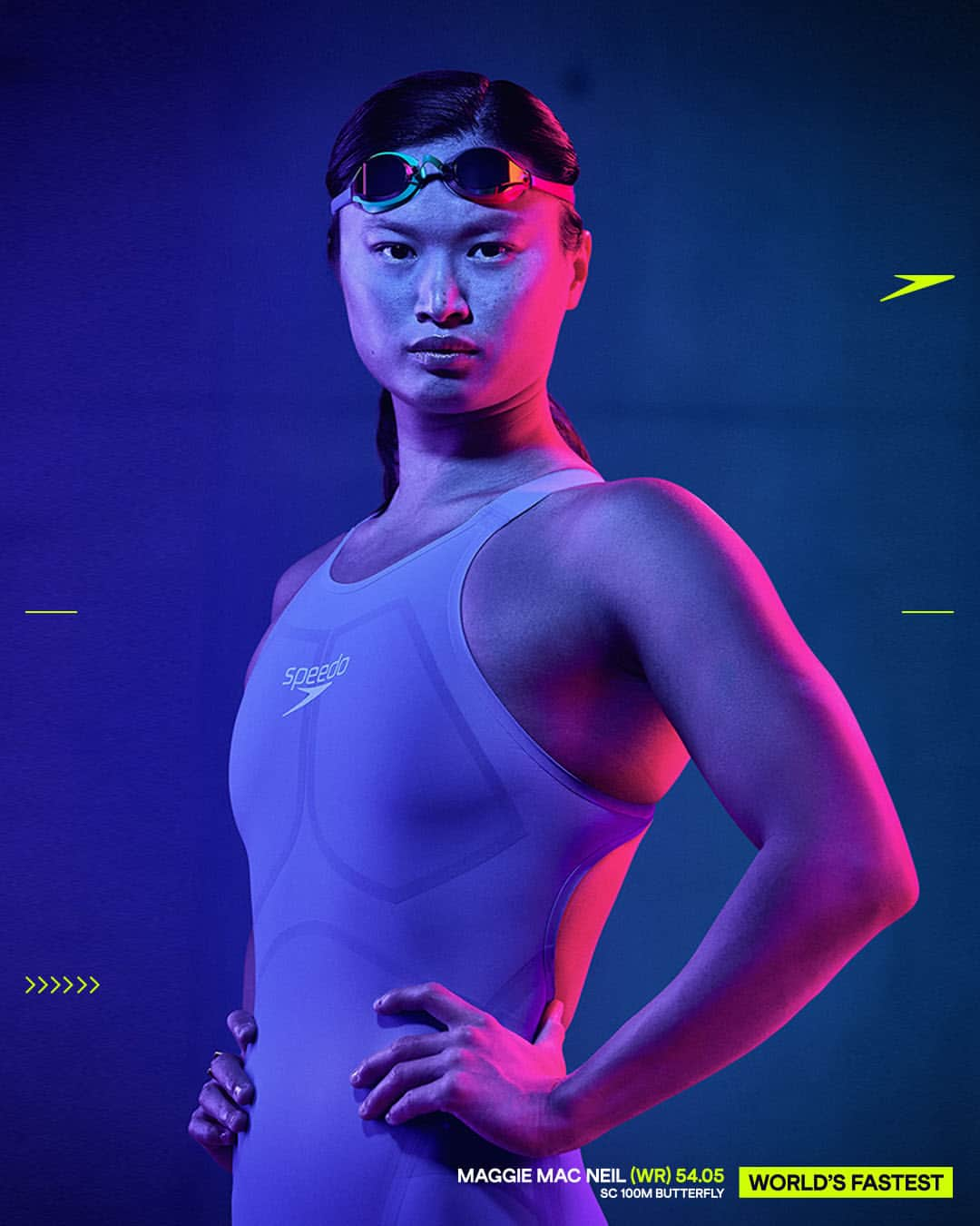 スピードのインスタグラム：「#TeamSpeedo girls reunited! Girl Power 💙🖤   The Fastskin 2.0 is available in Black and Cobalt Blue. Which one would you prefer to race in?   #FastskinLZR」