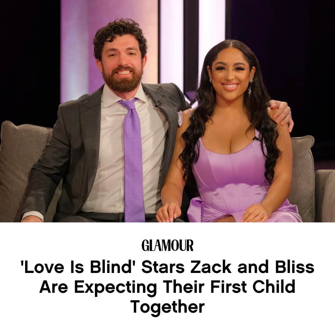 Glamour Magazineのインスタグラム：「The first "Love Is Blind" baby is on its way! Congratulations to Bliss Poureetezadi-Goytowski and Zack Goytowski! Get all the details on the #LoveIsBlind baby now at the link in our bio.」