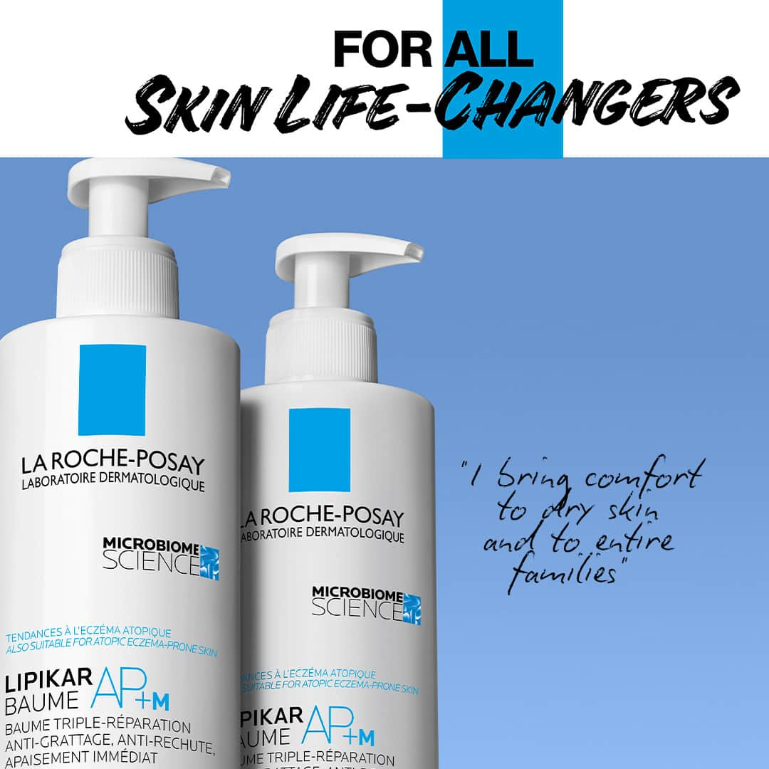 La Roche-Posayのインスタグラム：「For people living with atopic-prone skin, we have solutions to reduce and soothe your daily symptoms.  The Lipikar Baume AP+M repairs and moisturises with a nourishing texture. Less scratching, less dryness and more comfort for all. It's a true #skinlifechanger 💪  All languages spoken here! Feel free to talk to us at anytime. #larocheposay #atopicproneskin #lipikar  Global official page from La Roche-Posay, France.」