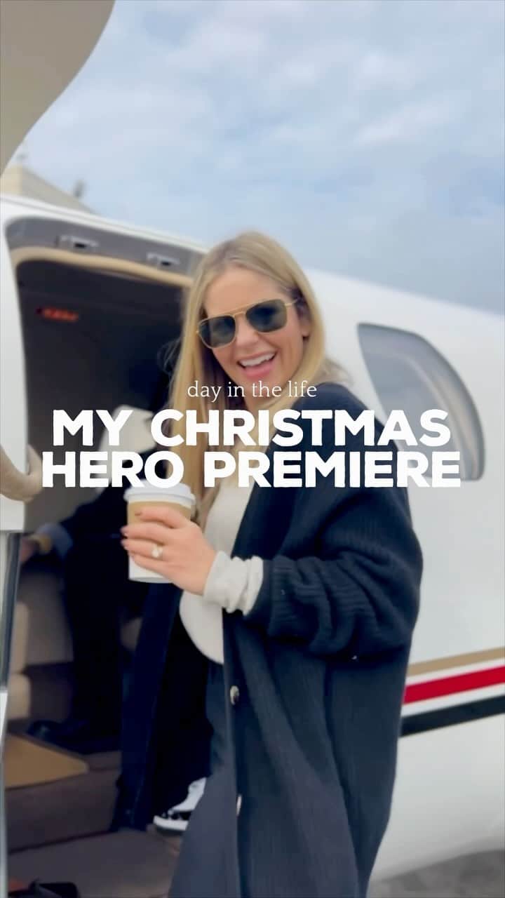 キャンディス・キャメロン・ブレのインスタグラム：「Up, up, and away ✈️ - a behind the scenes look at the premiere of ‘My Christmas Hero’ for the military families at Joint Base Lewis-McChord!  Can’t believe you all get to see this movie THIS WEEK!! Tune into @gactv on Friday, November 24th at 8/7c and text the word CHRISTMAS to 877-999-1225  Canadian friends!! 🇨🇦🍁 check my instagram story for an update of when ‘My Christmas Hero’ will premiere in Canada!!」