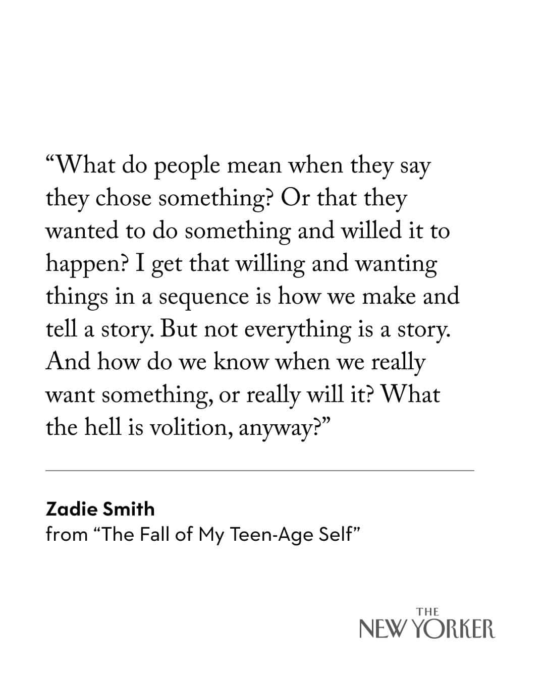 The New Yorkerさんのインスタグラム写真 - (The New YorkerInstagram)「In a new Personal History, Zadie Smith recalls her teen-age self: a cigarette-smoking Prince fan with an unrequited crush and a penchant for writing long orations to be read at her funeral. “Many interesting things have happened to adult me,” Zadie Smith writes, “but in the opinion of teen-age me there is only one real event in our lives and it occurred on the 16th of April, 1993, when I fell 30 feet from my bedroom window.” The incident raised questions for Smith about the nature of time and volition—themes she’s grappled with in her work ever since. “Did I fall or did I jump?,” she writes. “Was it an accident? A subconscious choice? A decision? All of the above?” Read her essay at the link in our bio. Photograph by Yuki Sugiura; Source photograph by Daisy Houghton.」11月22日 4時00分 - newyorkermag