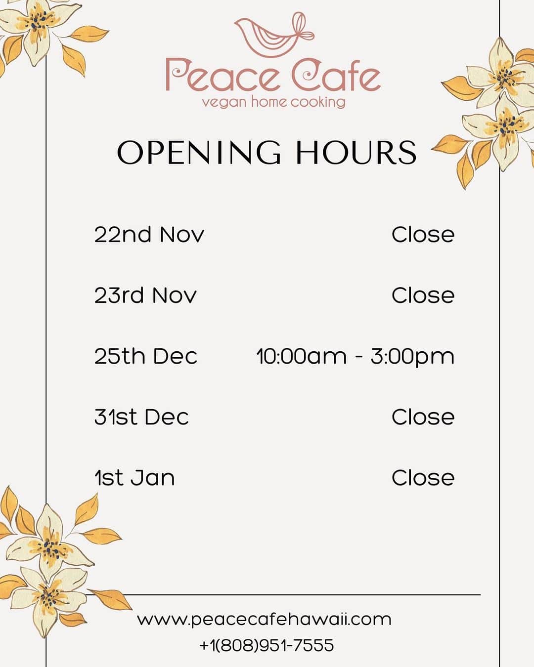 Peace Cafeさんのインスタグラム写真 - (Peace CafeInstagram)11月22日 6時19分 - peacecafehawaii