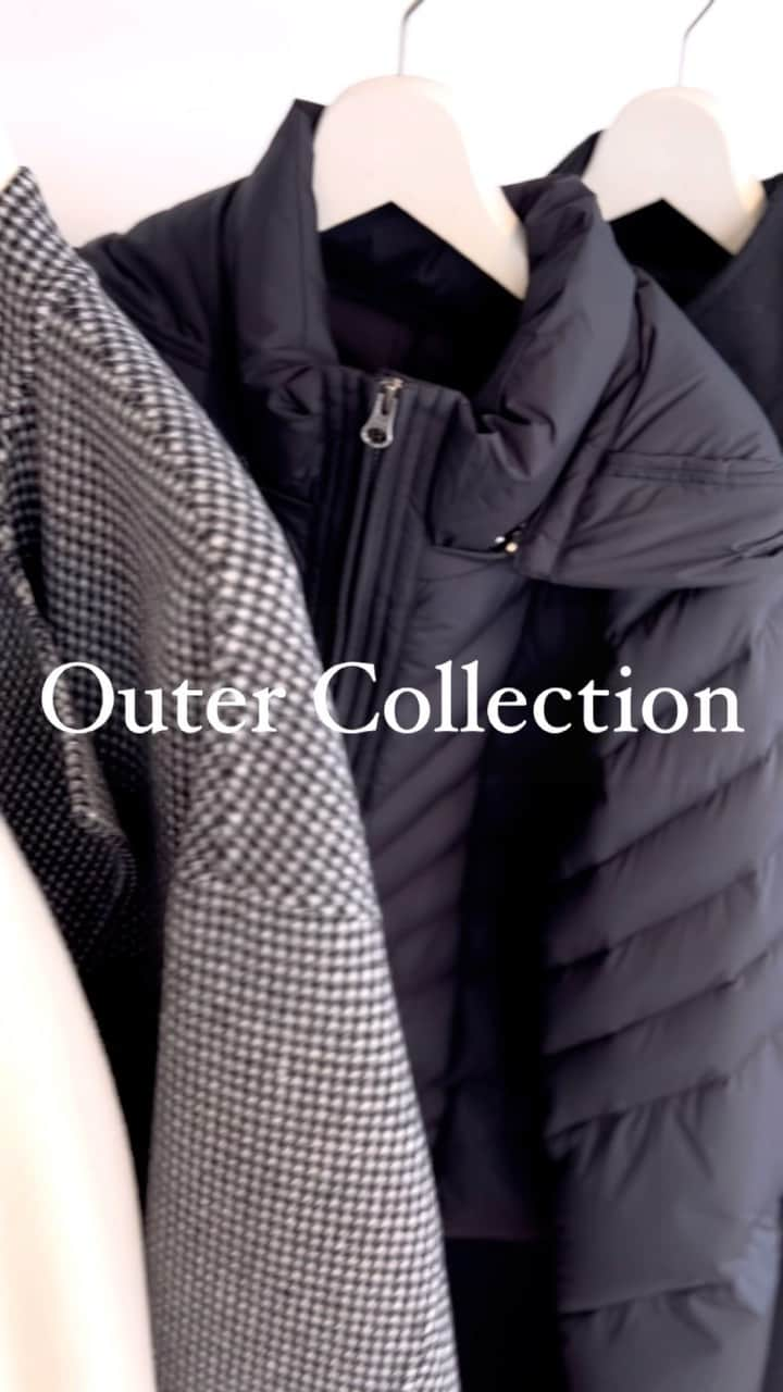 LAUTREAMONTのインスタグラム：「. outer collection . ①ノーカラーAラインコート¥52,800 時代に左右されない王道のクラシックコート  ・セットインスリーブ仕立てで肩周りからスッキリ見え ・洗練されたメタルホックデザイン ・女性らしいAラインシルエット  ②ファーストラムリバーコート　¥68,200 分量感が贅沢なノーカラーガウンコート  ・エレガンスなノーカラー ・クラシカルでモノトーンな千鳥チェック ・着心地が柔らかいリバー仕立て  ③ストレッチショートダウン ¥42,900 ステッチを斜めに入れたすらっと見え2wayダウン  ・フードの取り外しが可能な2wayデザイン ・表裏ストレッチ素材の使用でコンパクトシルエットを実現 ・斜めのグラデーションステッチとウエストシェイプでスッキリ見え  ④スタンドカラーロングコート　¥53,900 最高に仕上げたストレスフリーな着心地の信頼の一品  ・スタンドでもビッグカラーでも着られる2way ・折り返し可能な袖口 ・ロングIラインシルエットでスタイルアップ  #lautreamont  #アウター #コート #ダウン」