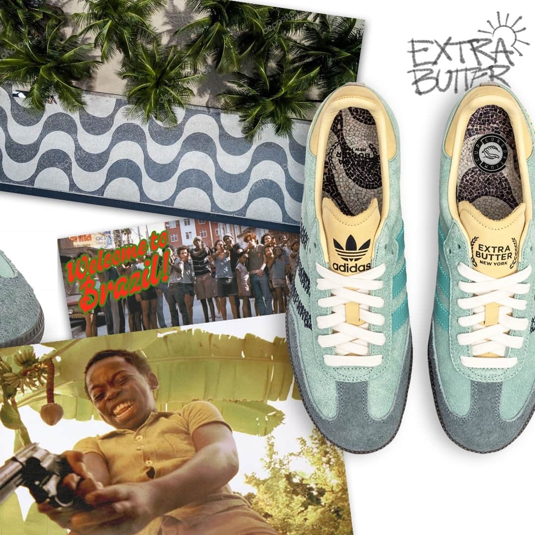Sneaker Newsさんのインスタグラム写真 - (Sneaker NewsInstagram)「Extra Butter's movie-inspired adidas Samba releases tomorrow, November 22nd 🍿⁠ ⁠ Back in February, the New York-based retailer entered the adidas Consortium Cup with a sneaker inspired by City of God, the Brazilian film released in 2002. Everything from the "Hazy Green" suede upper to the patterned sockliners celebrate the cult-classic movie. ⁠ ⁠ Visit the LINK IN BIO for more details.」11月22日 9時01分 - sneakernews