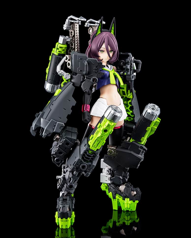 株式会社 壽屋 コトブキヤのインスタグラム：「A new series of main bodies comes to Megami Device, a plastic model kit series combining Bishoujo-style beauties and heavy-duty weapons and armor!   The third model in the newly unveiled Machinika Block2-M series is BUSTER DOLL TANK!  Machinika Block2-M by Masaki Apsy is a newly designed body that has received a complete structural overhaul.  Each part had its structure reviewed from scratch and developed to allow for ease of assembly and expansion with interchangeable parts. The proportions have naturally been updated as well to create even more beautiful contours, resulting in a refreshing surprise for anyone who has purchased a Megami Device model in the past.  Planned with a new main body in mind, the concept of Buster Doll Tank was designed by Megami Device producer Toriwo Toriyama with the mech design being handled by Task, making it heavily customizable and the most systematic Megami Device yet.  Known for beautiful art that captivates audiences, illustrator Parsley handled the character design and provided a unique touch to the series.  Add Buster Doll Tank to your collection, and explore all of the latest updates and untapped potential!  Model Specifications: ・The newly designed Machinika Block2-M body was created with both ease of assembly and beauty in mind. ・The model features armor with a multi-layered structure and numerous joints and pins for further expansion. ・Costume parts based on sailor uniforms are included, as well as base model chest and waist parts for assembling an unmodified main body. ・Includes three pre-painted face parts and face parts without details. ・The parts can be configured to display the model in full armor for “Armed Mode,” or without armor for “Unarmed Mode.” ・All three hands are plastic. The weapon holding hand is shaped to hold both round and square grips and can hold weapons by simply inserting them. ・The 3mm connection points on each part and head compatibility parts allow this model to be customized with existing M.S.G, Frame Arms, Frame Arms Girl, Hexa Gear, Sousai Shojo Teien, and Arcanadea series parts.  © KOTOBUKIYA ©Masaki Apsy ©Toriwo Toriyama  Available May 2024.」