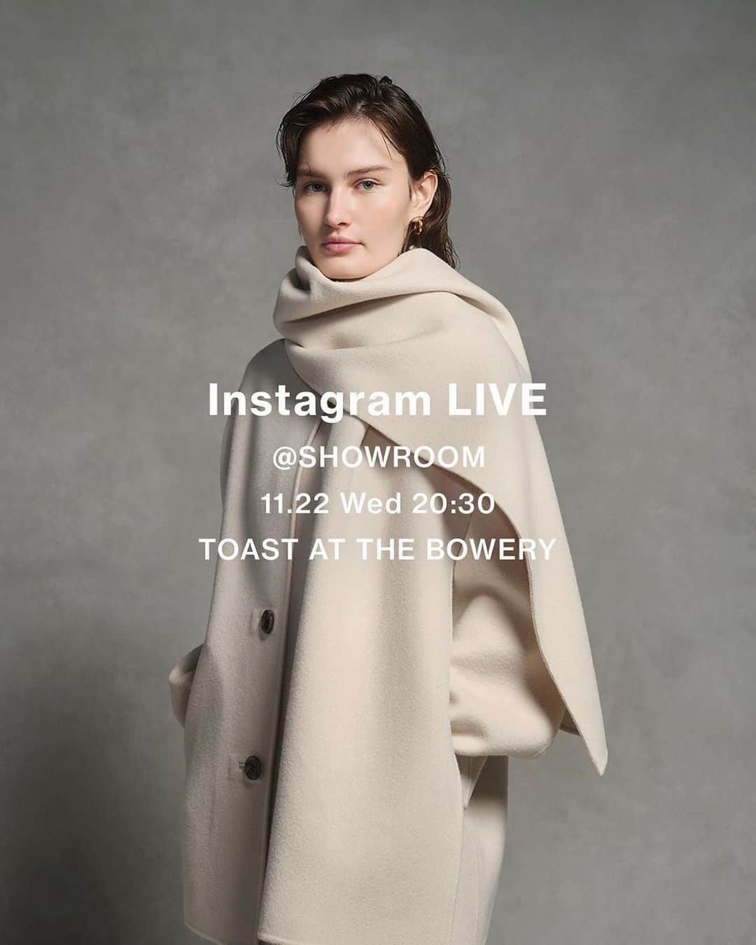 亀恭子のインスタグラム：「@theory_luxe_official  Instagram LIVE📢 11/22（Wed）20:30-  12月入荷の新作、着こなしをご紹介します☺︎ holiday seasonに着たい冬物♡  是非観てください^^  #theoryluxe #instagramlive #2023winter #holidayseason #♡」