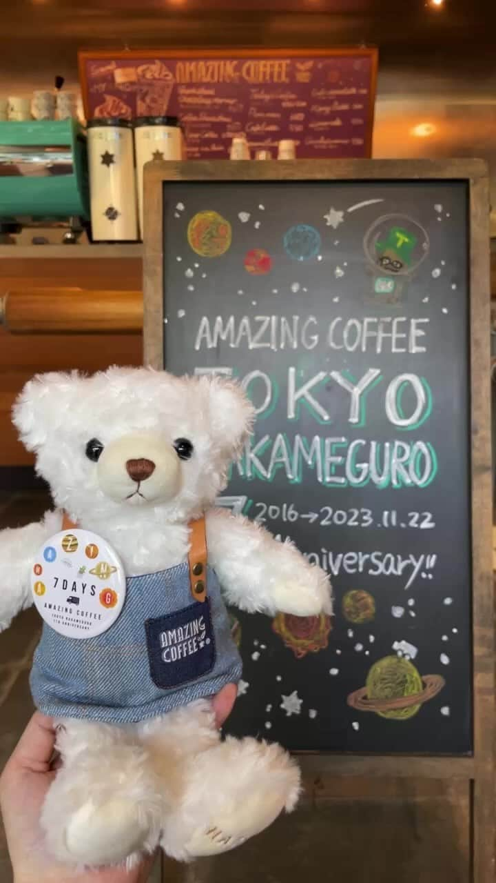 AMAZING COFFEEのインスタグラム：「. 🌍TOKYO NAKAMEGURO🪐  本日11月22日で中目黒店は7周年を迎えました☕️  いつもありがとうございます(^o^)v  これからもみなさまがホッと一息できる場所を目指してスタッフ一同頑張りますので、よろしくお願いいたします🌱  ドリンクやアイテムのご紹介をしておりますので、ぜひインスタライブのアーカイブをご覧ください✨  #AMAZINGCOFFEE #AMeCO #TOKYONAKAMEGURO #中目黒 #中目黒カフェ #coffee #cafe #7th #anniversary #universe」